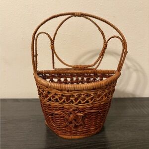 Vintage Wicker Wall Basket